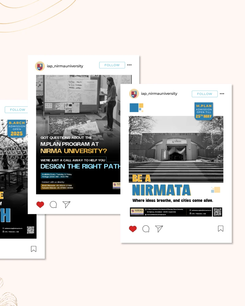 Nirma University Instagram campaign posts