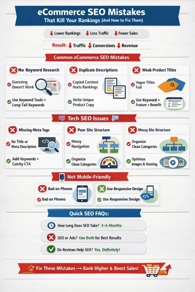 Common eCommerce SEO Mistakes That Kill Rankings