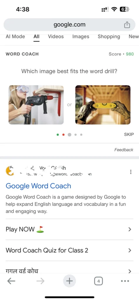 google word coach real time use